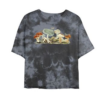 Juniors' Vintage Mushrooms & Butterflies Tee