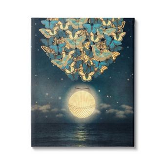 Stupell Home Decor Butterfly Balloon Moon Canvas Wall Art