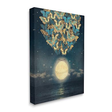 Stupell Home Decor Butterfly Balloon Moon Canvas Wall Art