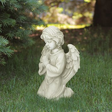 15" Kneeling in Prayer Cherub Outdoor Garden Statue