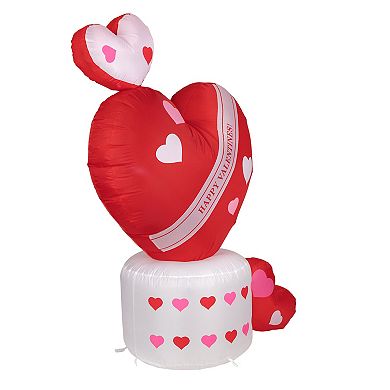 5' Inflatable Lighted Valentine's Day Rotating Heart Outdoor Decoration