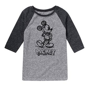 Disney's Mickey Mouse Boys 8-20 Sketch Raglan Tee