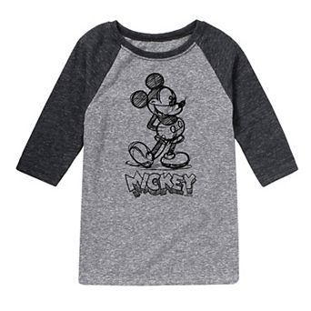 Disney's Mickey Mouse Boys 8-20 Sketch Raglan Tee