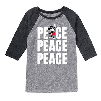 Disney's Mickey Mouse Boys 8-20 Peace Raglan Tee