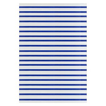4' x 6' Blue and White Striped Rectangular Outdoor Area Rug