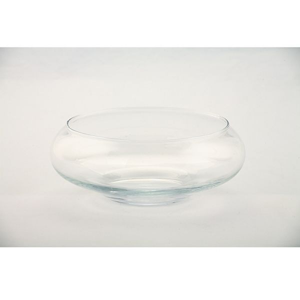 8" Clear Hand Blown Glass Tabletop Candle Holder