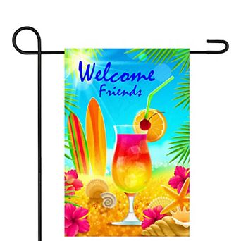 Tropical Beach Outdoor Garden Flag 12.5" x 18"