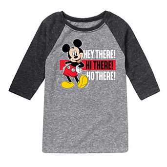 Disney's Boys 8-20 Hey There Mickey Raglan Tee