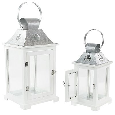 White wood lantern set newest of 12