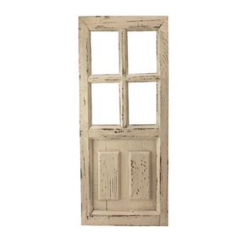 28" Small White Miniature Wooden Door Wall Hanging Decoration