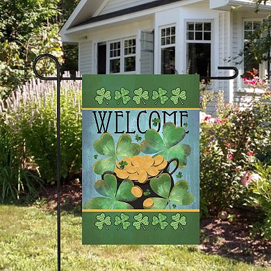 Welcome Pot of Gold Outdoor Garden Flag 12.5" x 18"