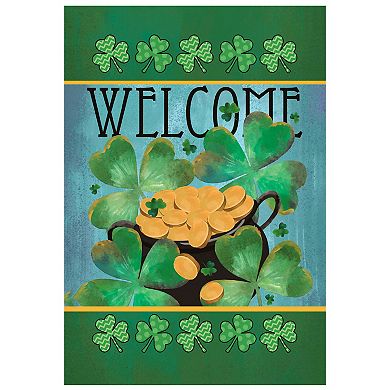 Welcome Pot of Gold Outdoor Garden Flag 12.5" x 18"