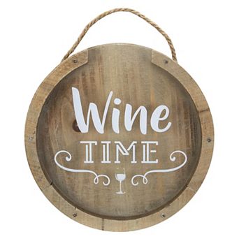 12” Round Wine Time Cork Collector Wooden Hanging Wall Decoration