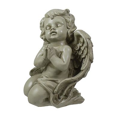 6" Weathered Praying Cherub Outdoor Garden Statue