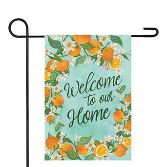 Welcome to Our Home Oranges Outdoor Garden Flag 12.5" x 18"