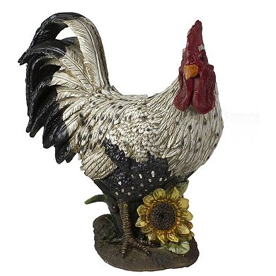 17" Standing Rooster Outdoor Garden Statue