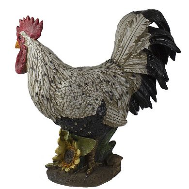 17" Standing Rooster Outdoor Garden Statue