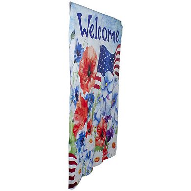 Welcome Patriotic Floral Outdoor House Flag 28" x 40"