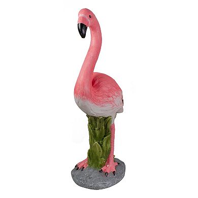 25.5" Pink Standing Flamingo Outdoor Garden Statue
