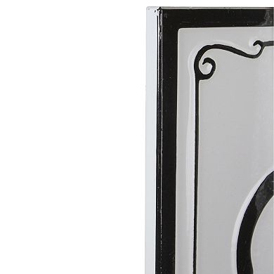 36" Black and White "Farmhouse" Metal Sign Wall Decor