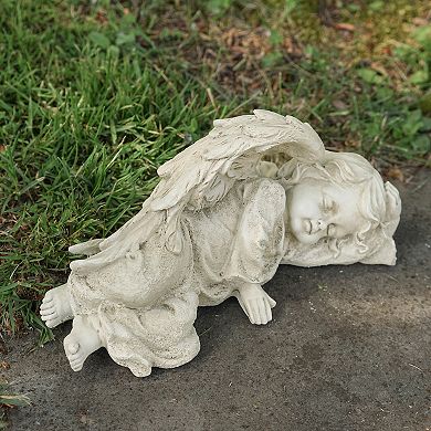 9.75" Heavenly Sleeping Cherub Angel Outdoor Garden Statue