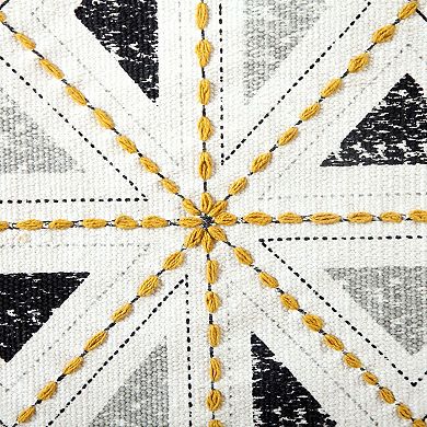 Embroidered Diamond Geometric Woven Cotton Wall Hanging Tapestry 33" x 21.5"