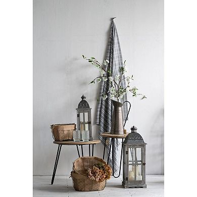 Set of 2 Gray and Silver Classic Scape Lanterns 28"