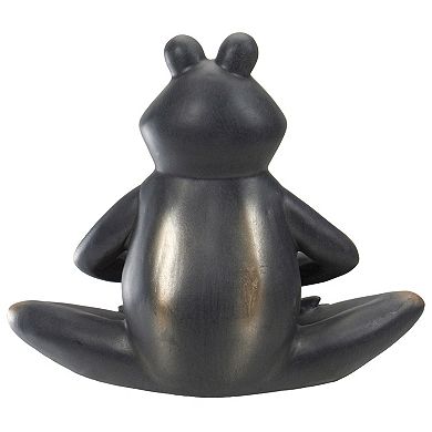 11" Yoga Frog in  Sukhasana Position Outdoor Garden Statue