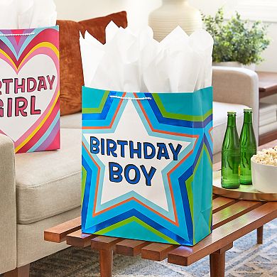 Hallmark 15-in. Extra Large Birthday Gift Bag Bundle with Tissue Paper