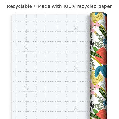 Hallmark Recycled Wrapping Paper with Cutlines on Reverse 3-Rolls