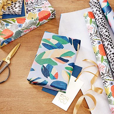 Hallmark Recycled Wrapping Paper with Cutlines on Reverse 3-Rolls