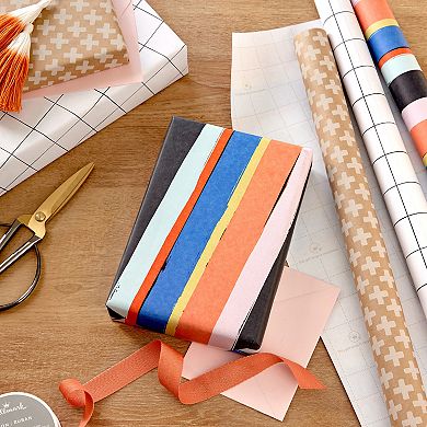 Hallmark Recyclable Kraft Wrapping Paper with Cutlines on Reverse 3-Rolls