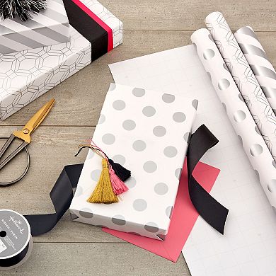 Hallmark Silver Wrapping Paper with Cut Lines on Reverse 3-pk.