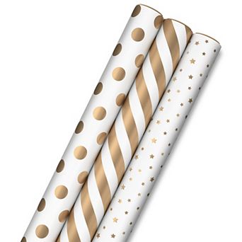 Hallmark All Occasion Wrapping Paper Bundle with Cut Lines on Reverse 3 pk