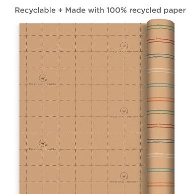 Hallmark Recyclable Wrapping Paper with Cutlines on Reverse 3-pk.