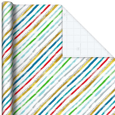 Hallmark Recycled Wrapping Paper with Cutlines on Reverse 3-pk.