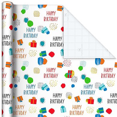 Hallmark Recycled Wrapping Paper with Cutlines on Reverse 3-pk.