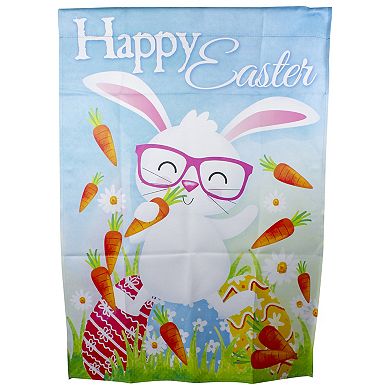 Happy Easter Bunny with Carrots Outdoor House Flag 28" x 40"
