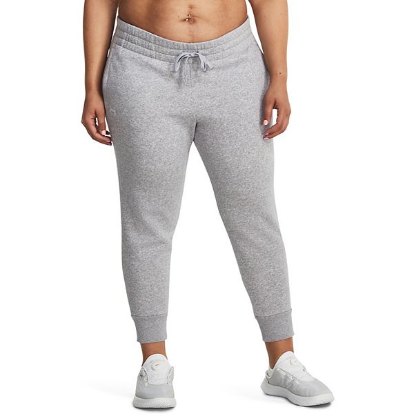 Plus Size Under Armour Rival Fleece Joggers Color: Mod Gray Heather Size: 2X