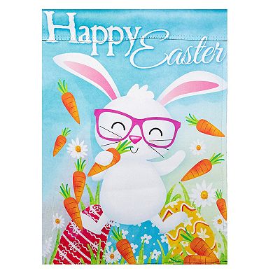 Happy Easter Bunny with Carrots Outdoor Garden Flag 12.5" x 18"