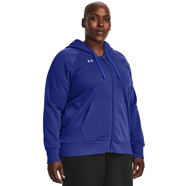 Plus Size Under Armour Rival Fleece Full-Zip Hoodie - Royal (1X)