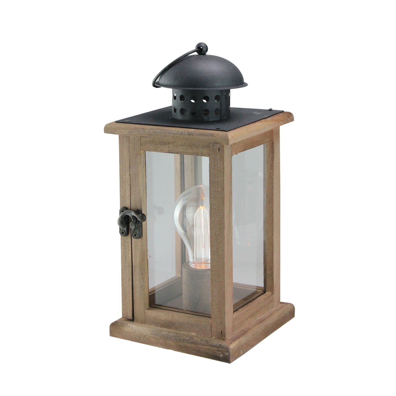 Northlight 9 LED Battery Operated Black Lantern with Flameless Candle