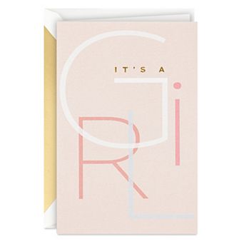Hallmark Signature It's a Girl Baby Shower Card for Baby Girl