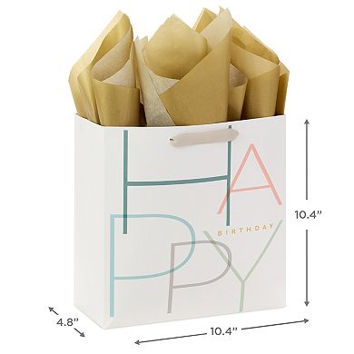 Hallmark Signature Studio Happy Birthday 10-in. Large Square Gift Bag with Tissue Paper 