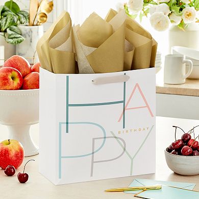 Hallmark Signature Studio Happy Birthday 10-in. Large Square Gift Bag with Tissue Paper 