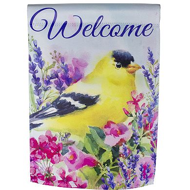 Welcome Yellow Finch Spring Outdoor Garden Flag 12.5" x 18"