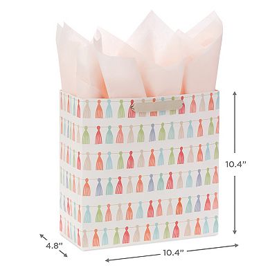 Hallmark Signature Studio Rainbow Tassels 10-in. Large Gift Bag with Tissue Paper