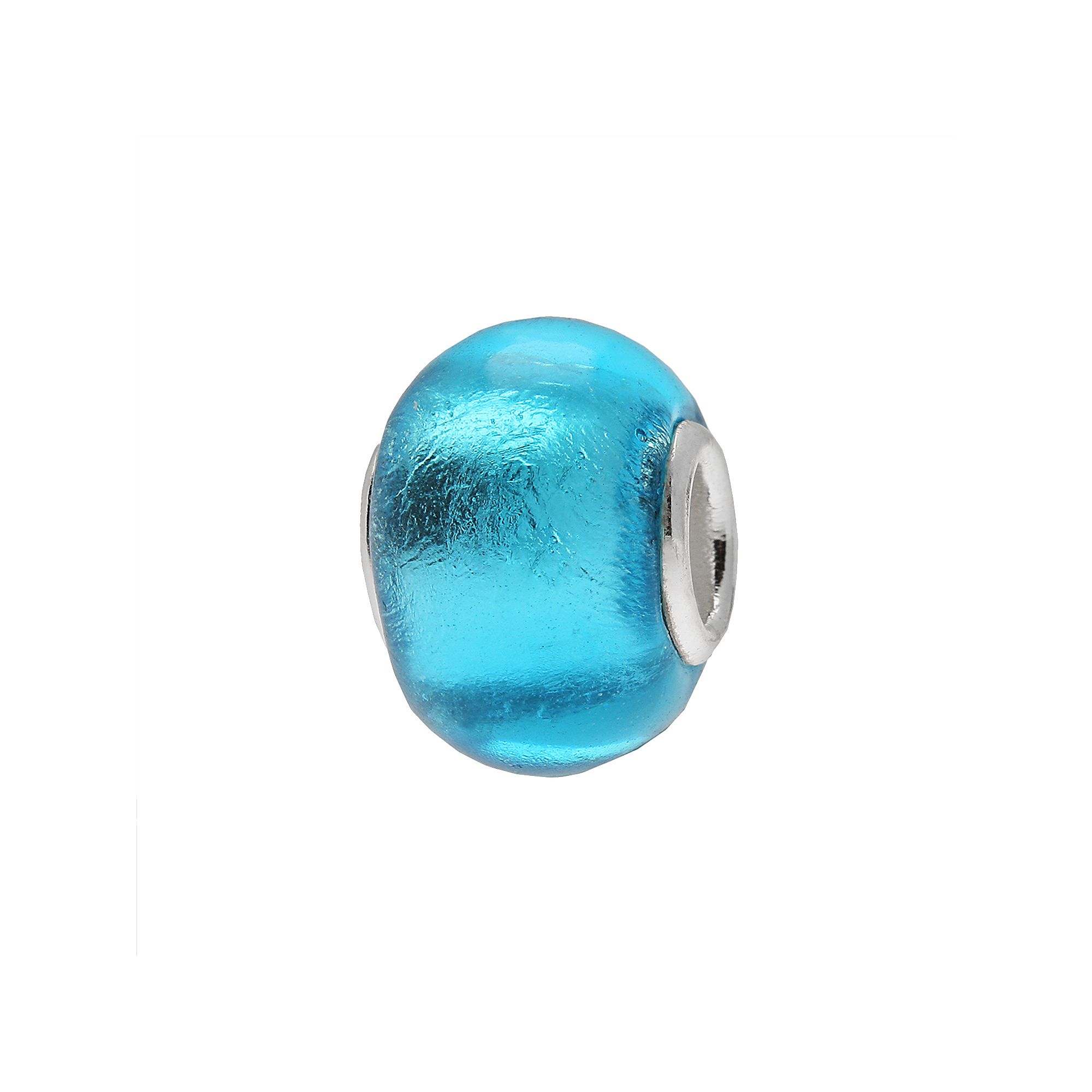 Individuality Beads Sterling Silver Foiled Glass Bead, Womens, Blue