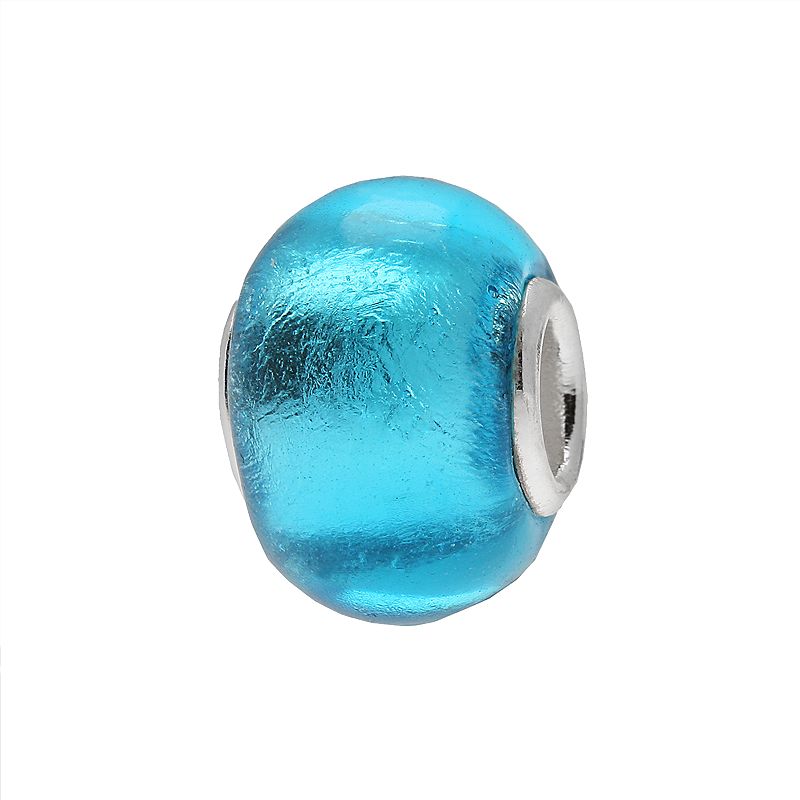 Individuality Beads Sterling Silver Foiled Glass Bead, Womens, Blue