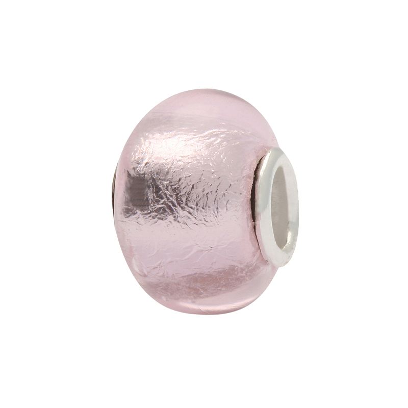 Individuality Beads Sterling Silver Foiled Glass Bead, Womens, Pink